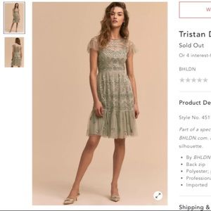 BHLDN Green Dress Size 4